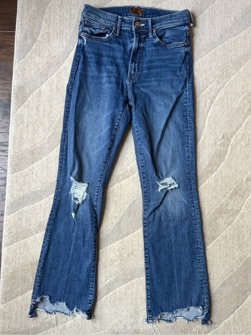 MOTHER Denim The Insider Crop Step Chew- Dancing On Coals
